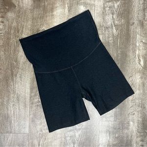 Beyond Yoga Beyond The Bump Maternity Heathered Bike Shorts